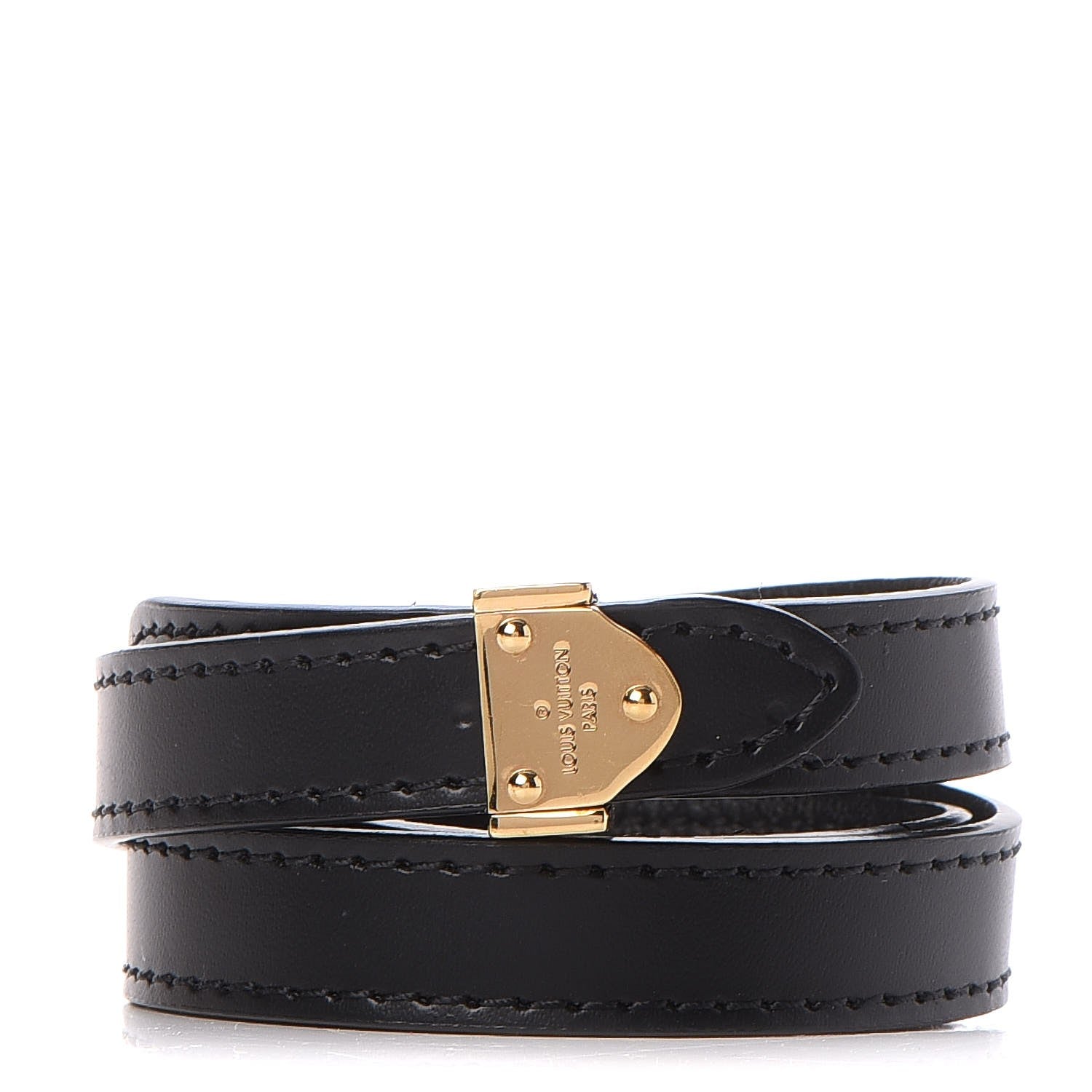 Louis Vuitton Calfskin Box It Bracelet 17 Black 1 of 5