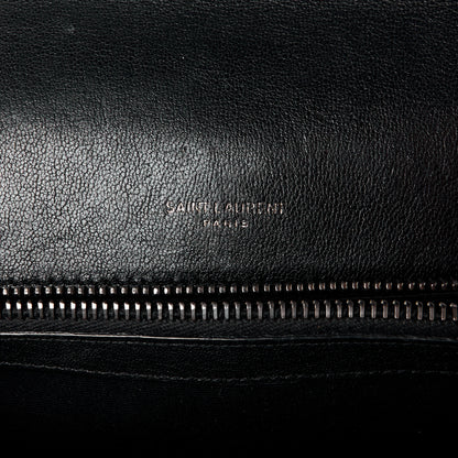 Saint Laurent Sheepskin Matelasse Chevron Monogram Medium College Bag Black 6 of 11