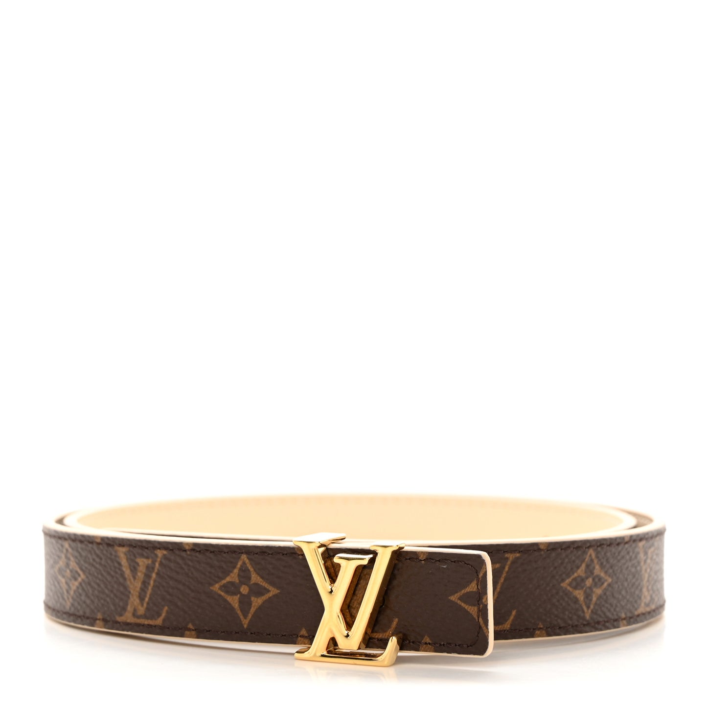 Calfskin Monogram 20mm LV Iconic Reversible Belt 75 30 Arizona Beige