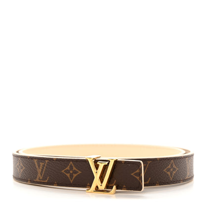 Louis Vuitton Calfskin Monogram 20mm LV Iconic Reversible Belt 75 30 Arizona Beige 1 of 6