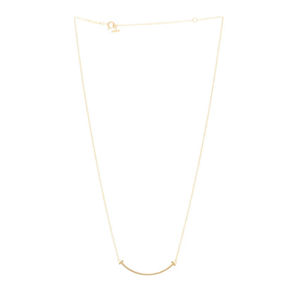Tiffany 18K Yellow Gold Small T Smile Pendant Necklace 3 of 5