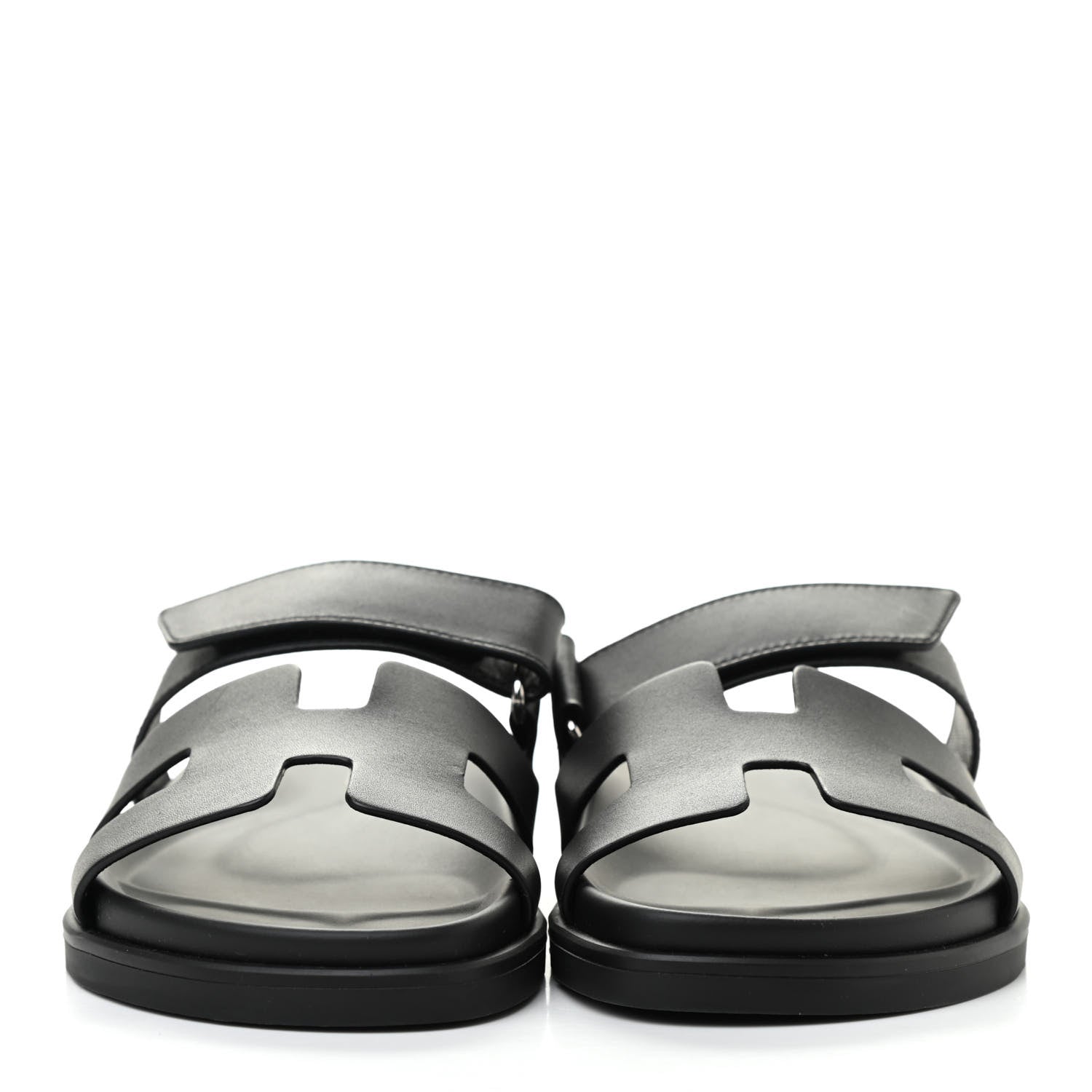 Hermes Calfskin Womens Chypre Sandals 37 Black 2 of 8