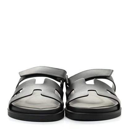 Hermes Calfskin Womens Chypre Sandals 37 Black 2 of 8