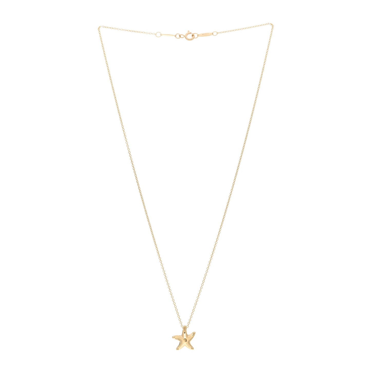 18K Yellow Gold 12mm Elsa Peretti Starfish Pendant Necklace