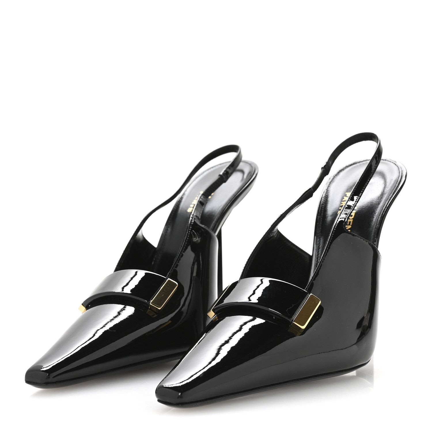 Saint Laurent Vernice Grupy Madame 115mm Slingback Pumps 37 Black 4 of 9