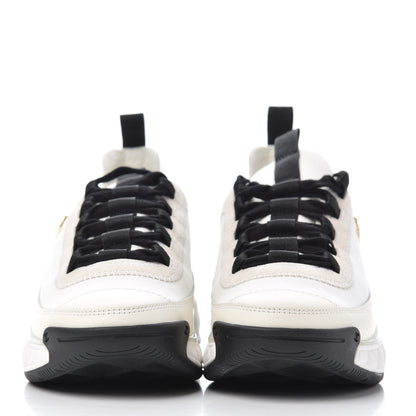 Chanel Velvet Calfskin Mixed Fibers CC Sneakers 35.5 Ivory Black 2 of 10