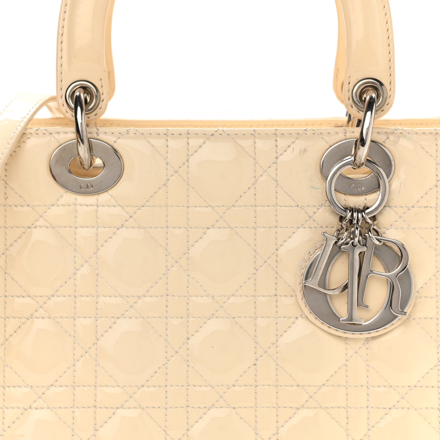 Christian Dior Patent Cannage Medium Lady Dior White 7 of 16