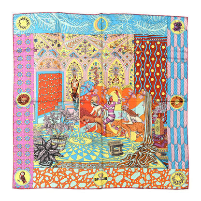 Hermes Silk La Danse Des Amazones Scarf 90 Vert Orange Multicolor 1 of 6