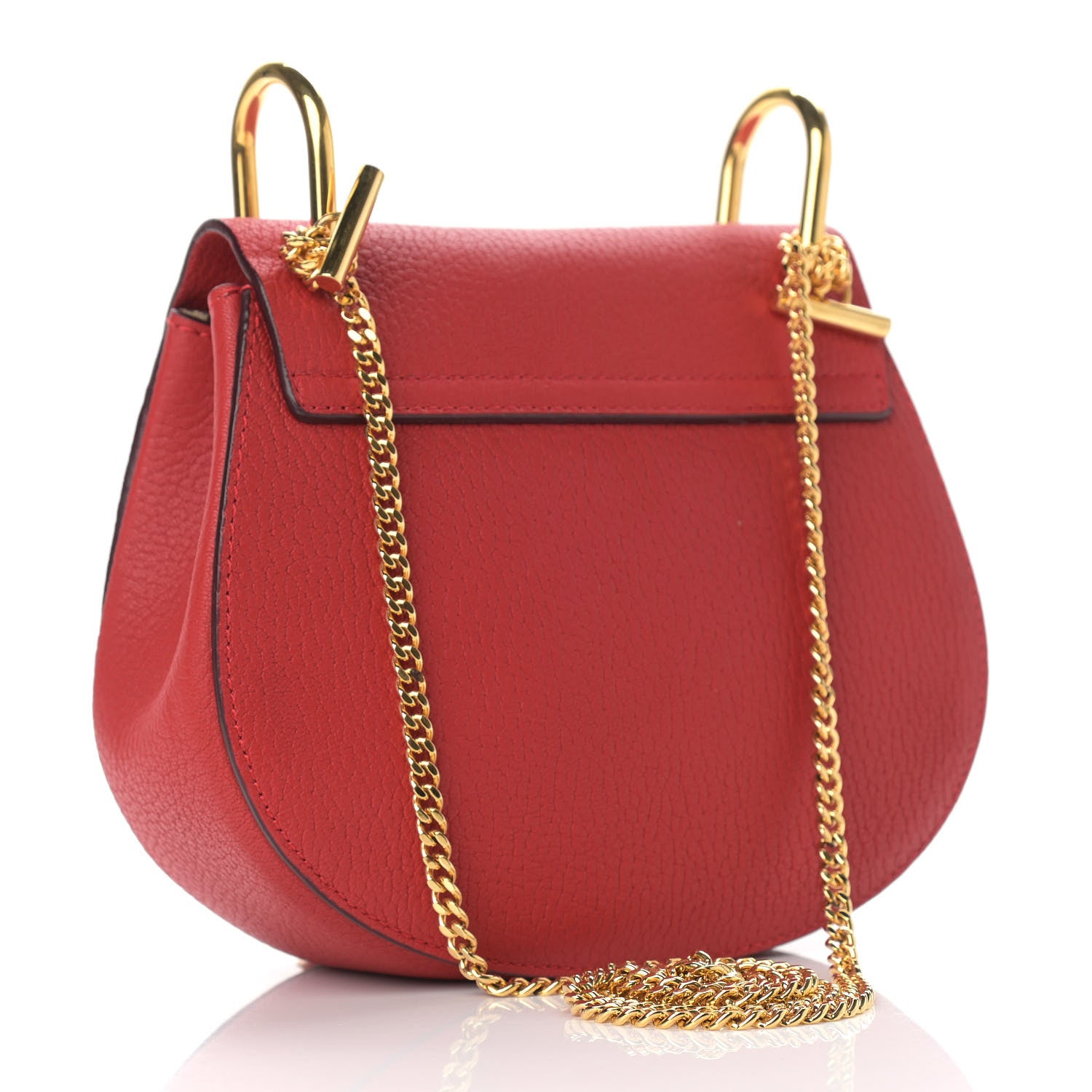 Chloe Grained Lambskin Drew Shoulder Bag Plaid Red 3 of 10