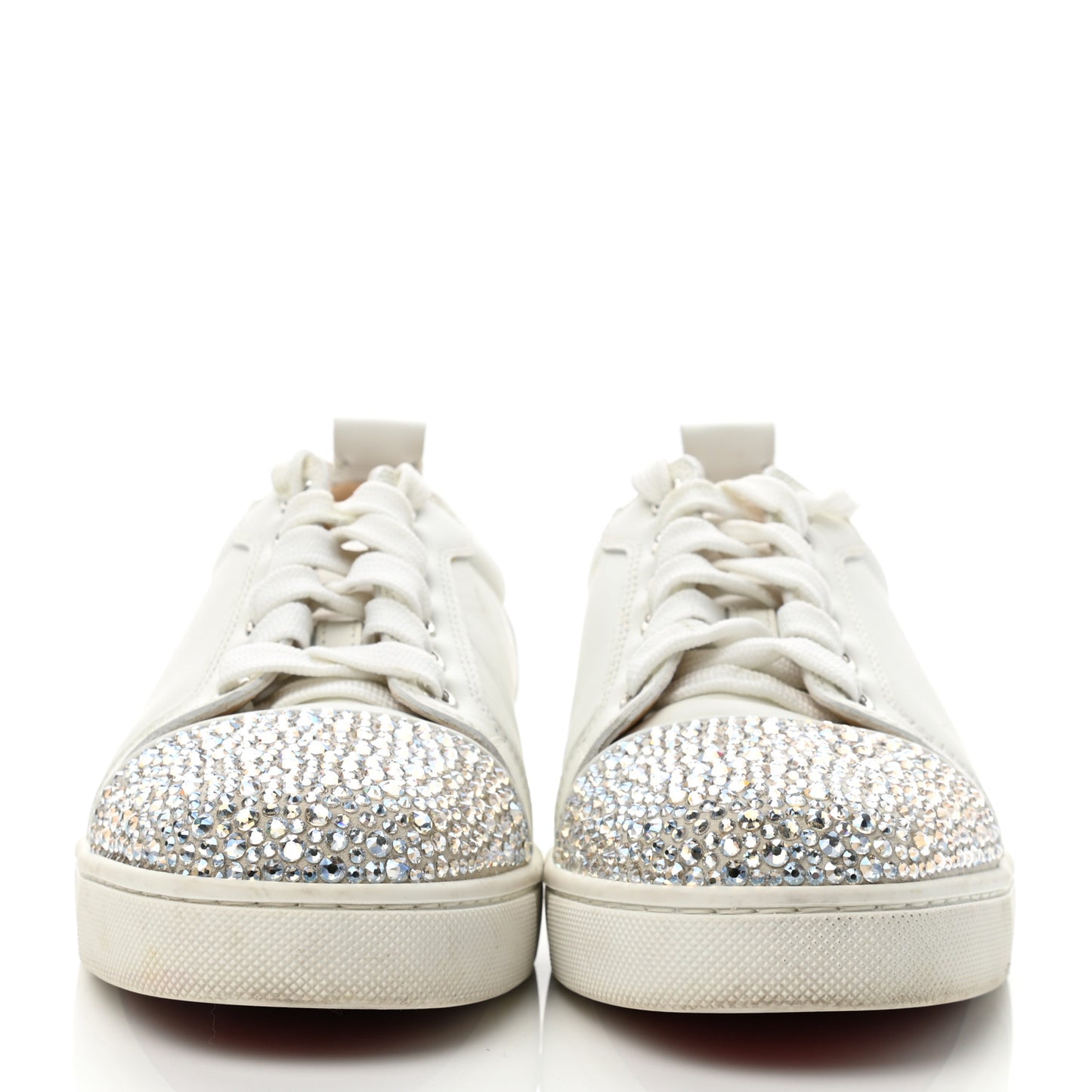 Calfskin Strass Junior Flat Sneakers 35.5 Version Latte