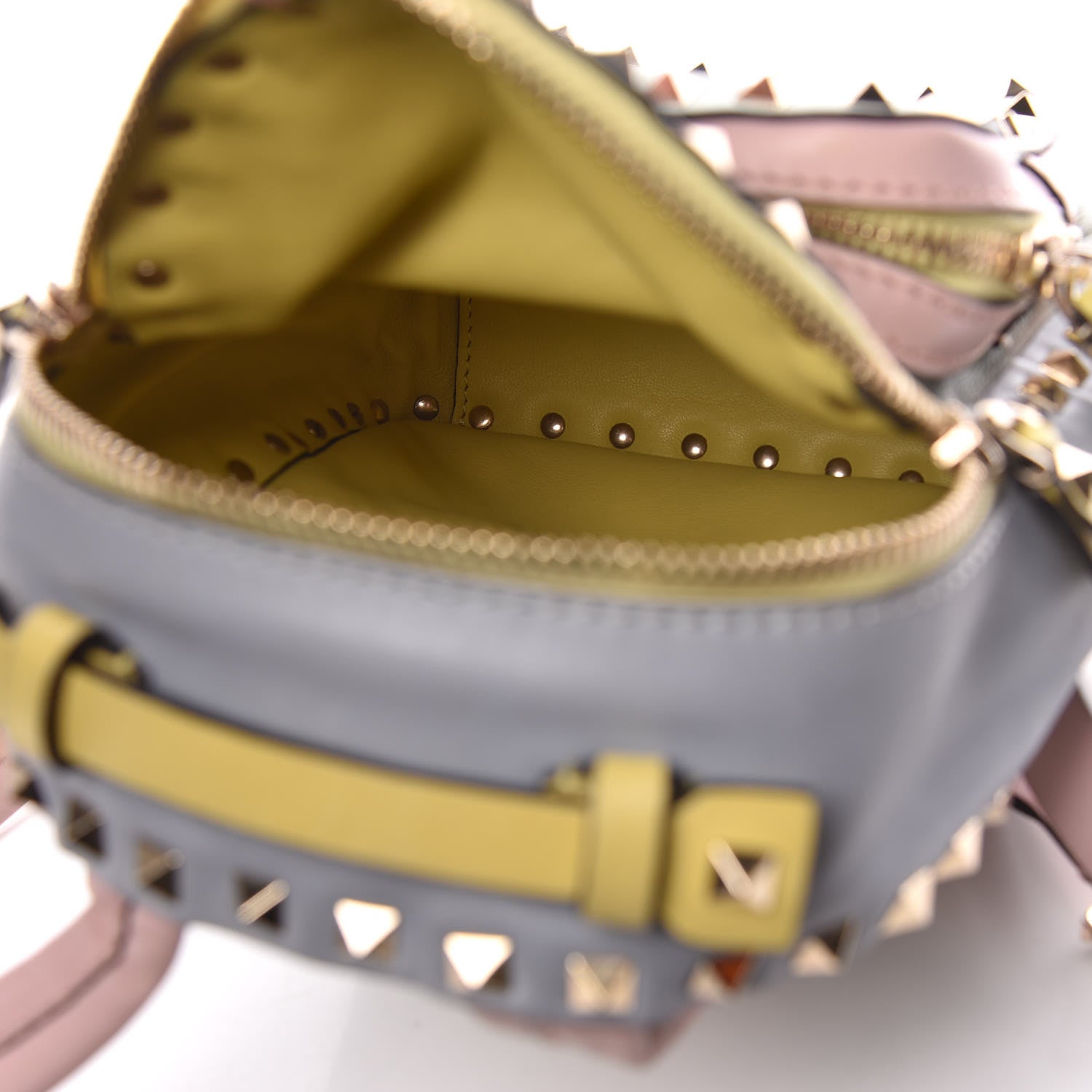 Valentino Garavani Calfskin Watercolor Mini Rockstud Backpack Rose Green Yellow Sky 7 of 10