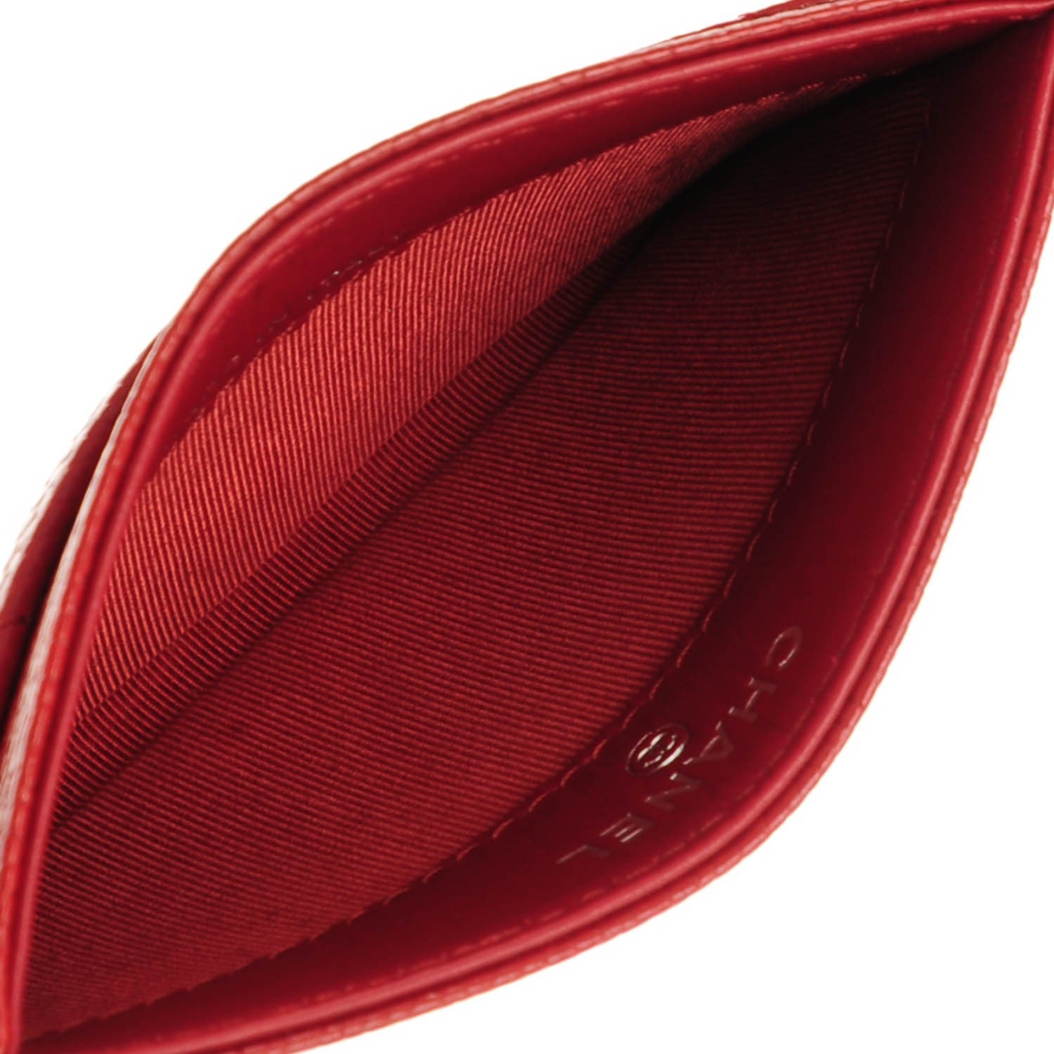 Chanel Caviar Quilted Card Holder Dark Red 5 of 8