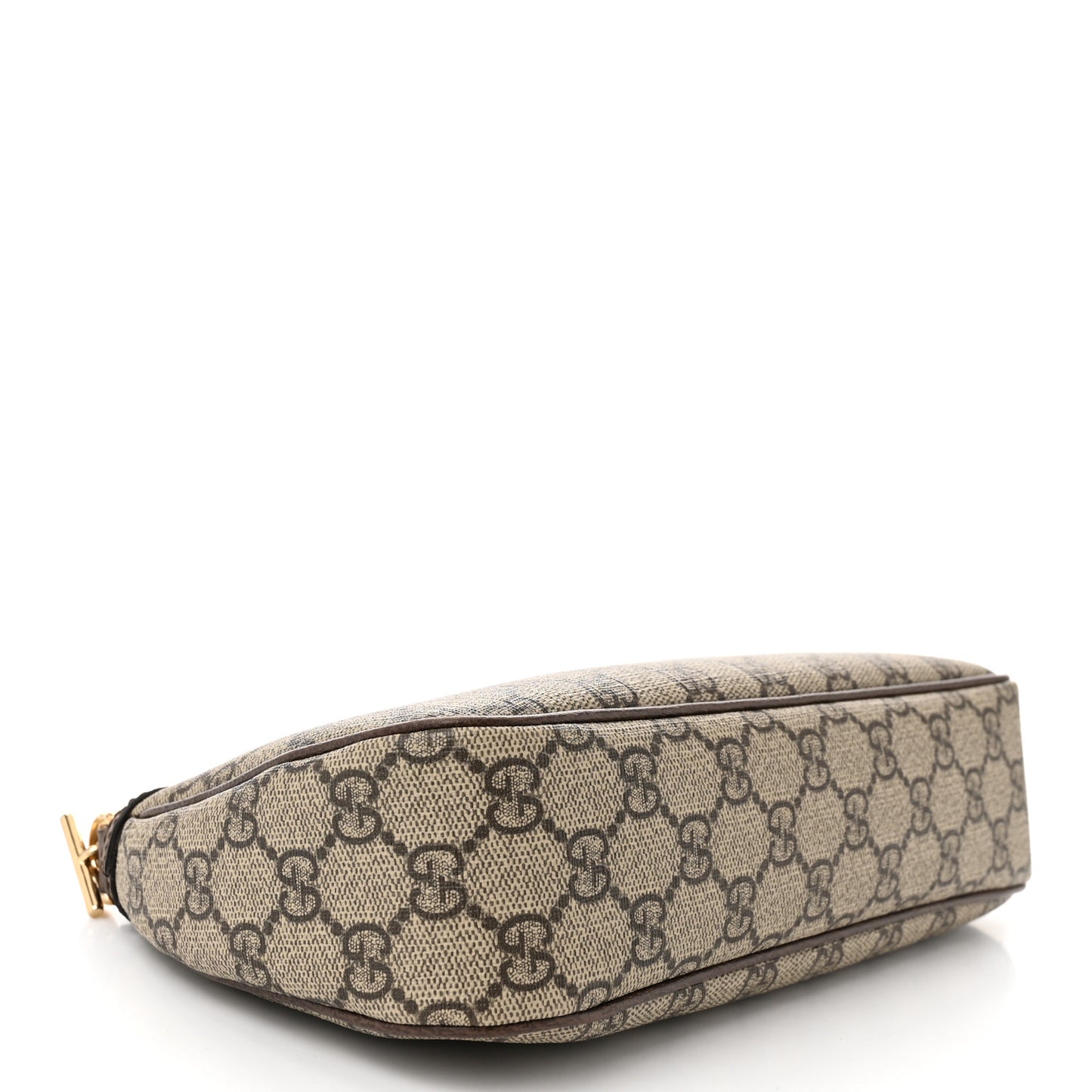 GG Supreme Monogram Textured Dollar Calfskin Web Small Ophidia GG Handbag Beige Ebony New Acero
