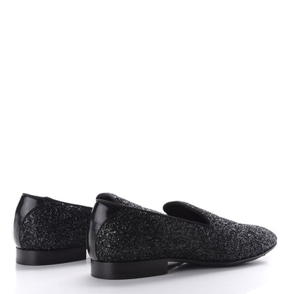 Jimmy Choo Calfskin Glitter Mens Thame Loafers 43.5 Black 4 of 8