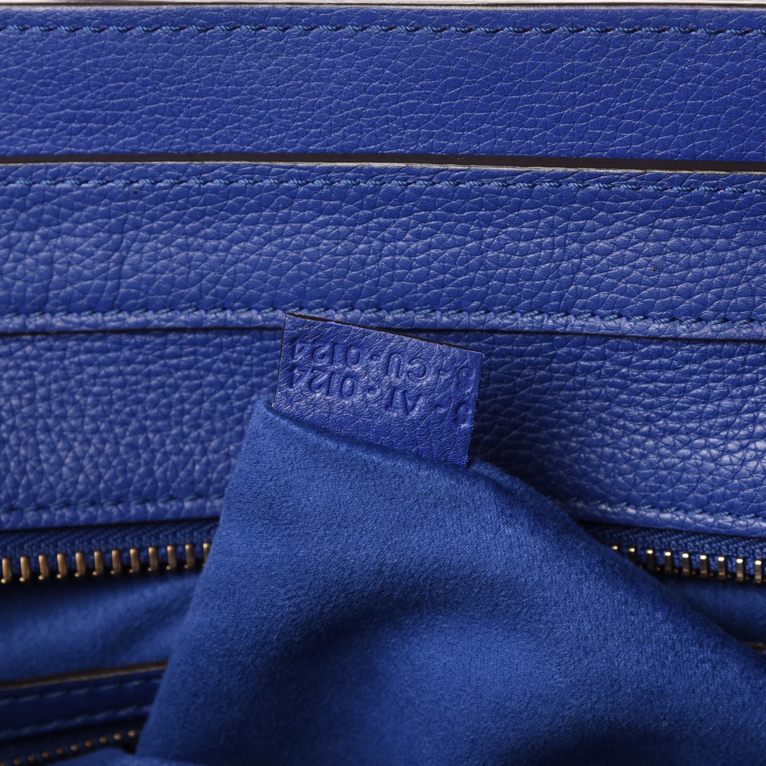 Celine Drummed Calfskin Mini Luggage Indigo 7 of 9