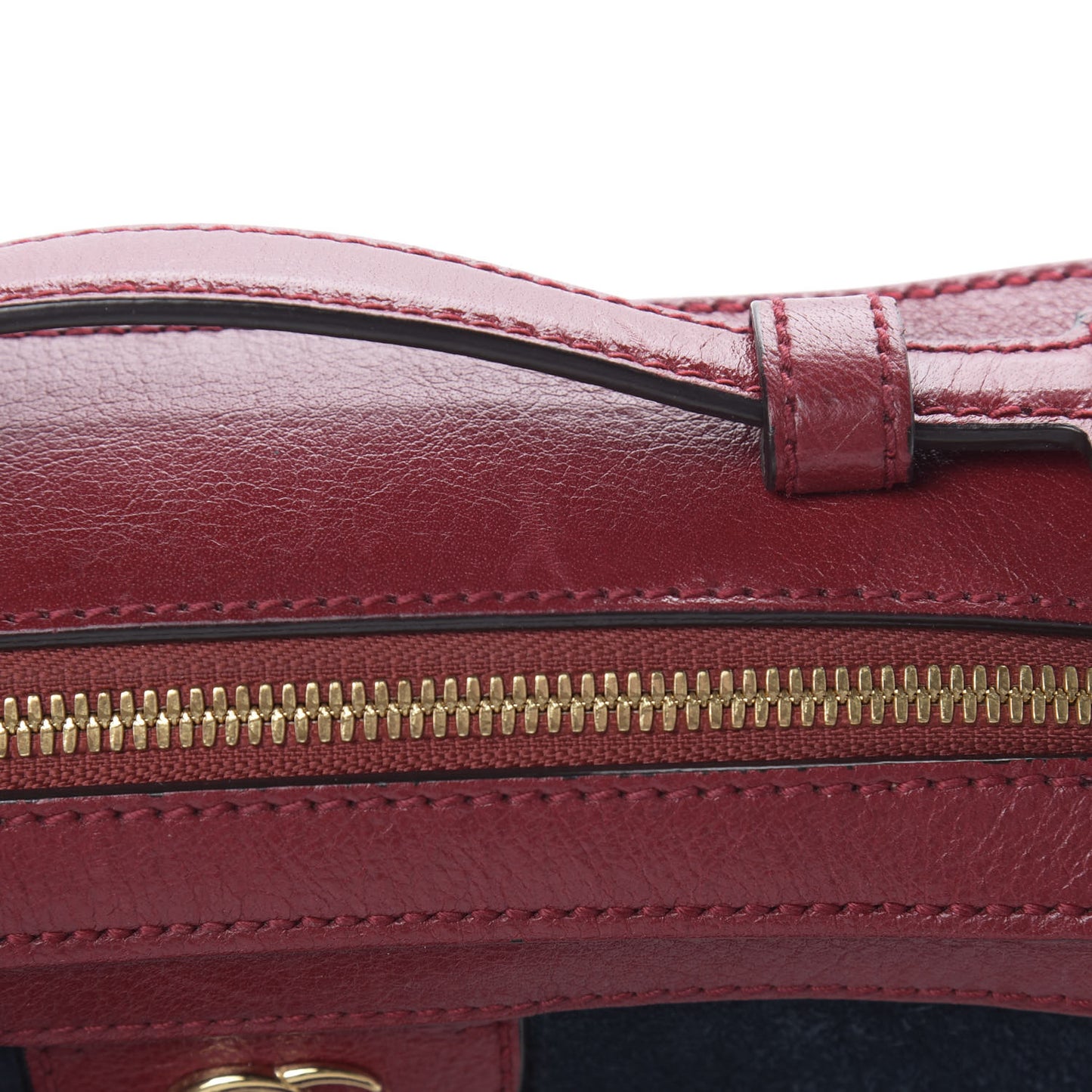 Suede Calfskin Web Small Ophidia Top Handle Shoulder Bag New Blue Romantic Cherry