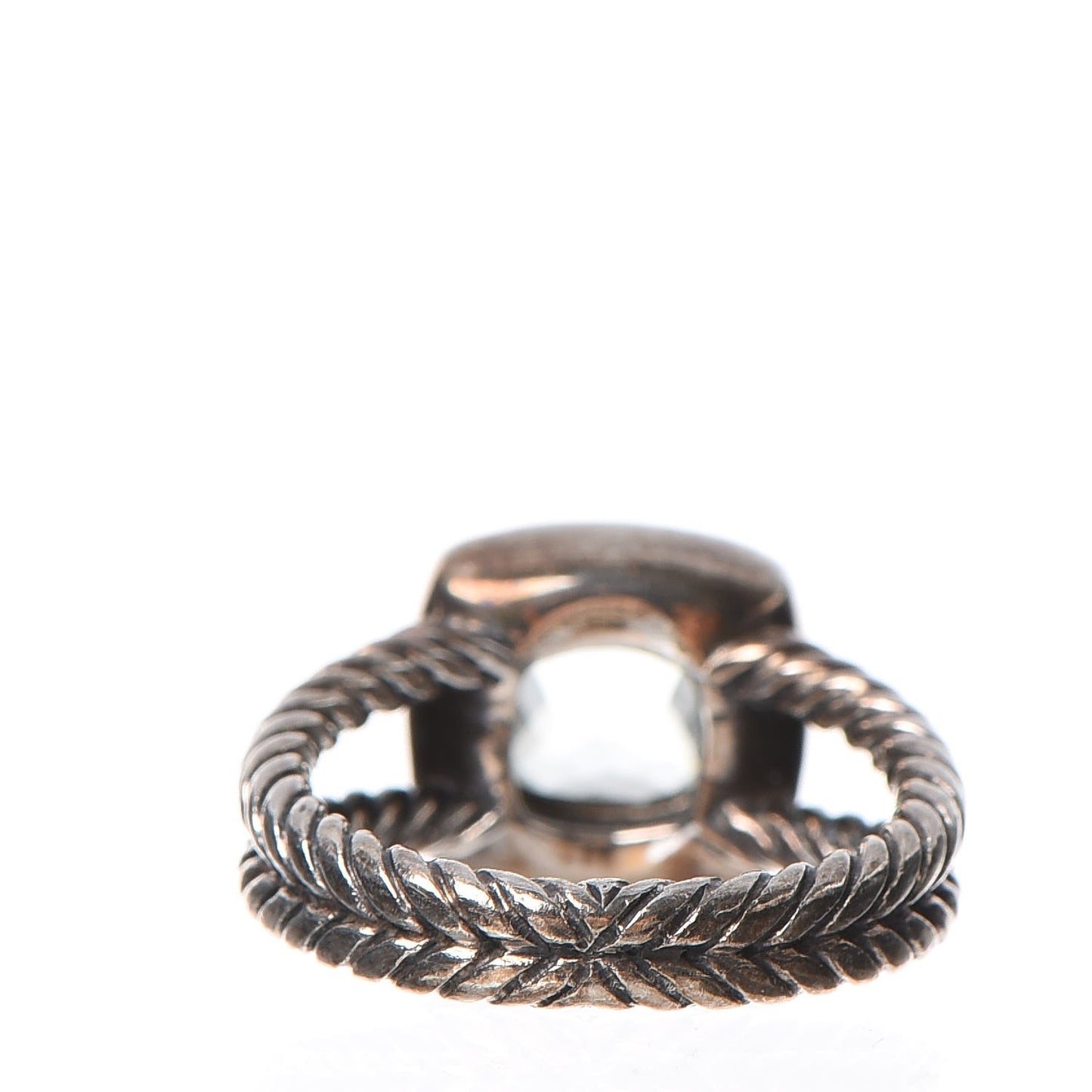 Sterling Silver Diamond Prasiolite 7mm Petite Albion Ring 50.6 5.5