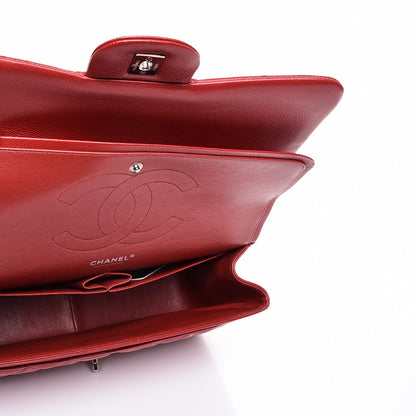Chanel Caviar Quilted Jumbo Double Flap Red 6 of 9