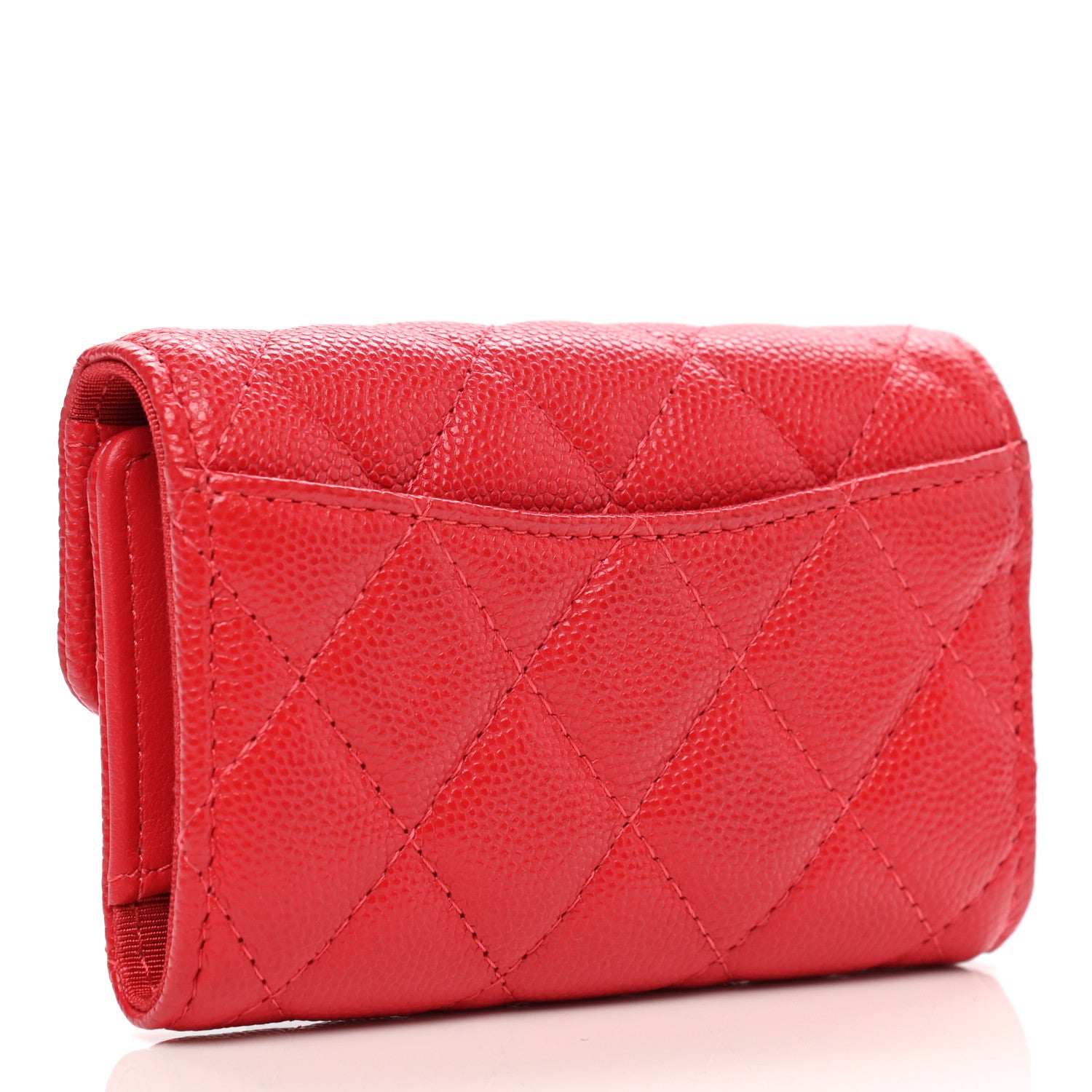 Chanel Caviar Quilted Classic 4 Key Holder Wallet Red 3 of 8