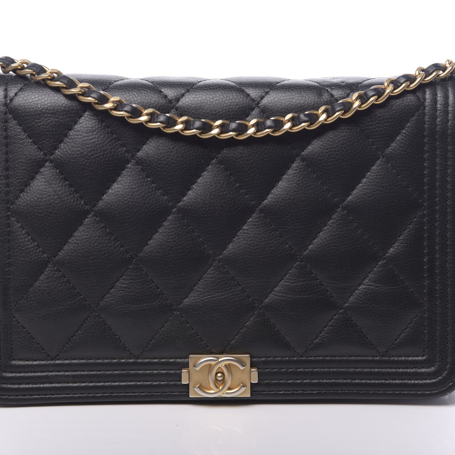 Chanel Caviar Quilted Boy Wallet On Chain WOC Black 13 of 14