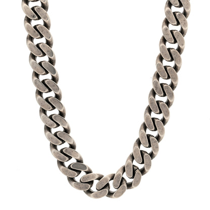 Saint Laurent Metal Curb Chain Necklace Oxidized Silver 1 of 4