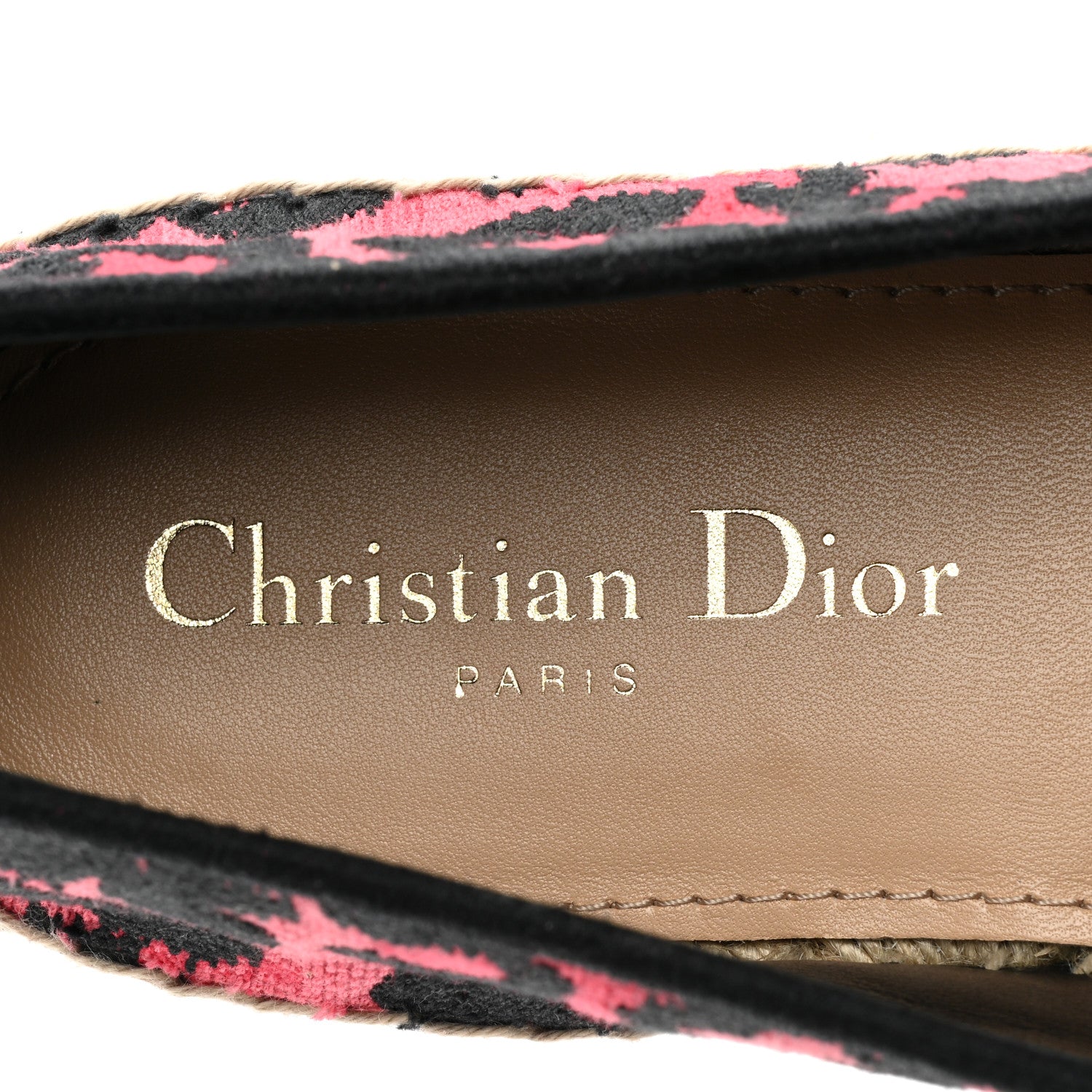 Christian Dior Cotton Embroidered Leopard Print Granville Espadrille 39 Red 7 of 10