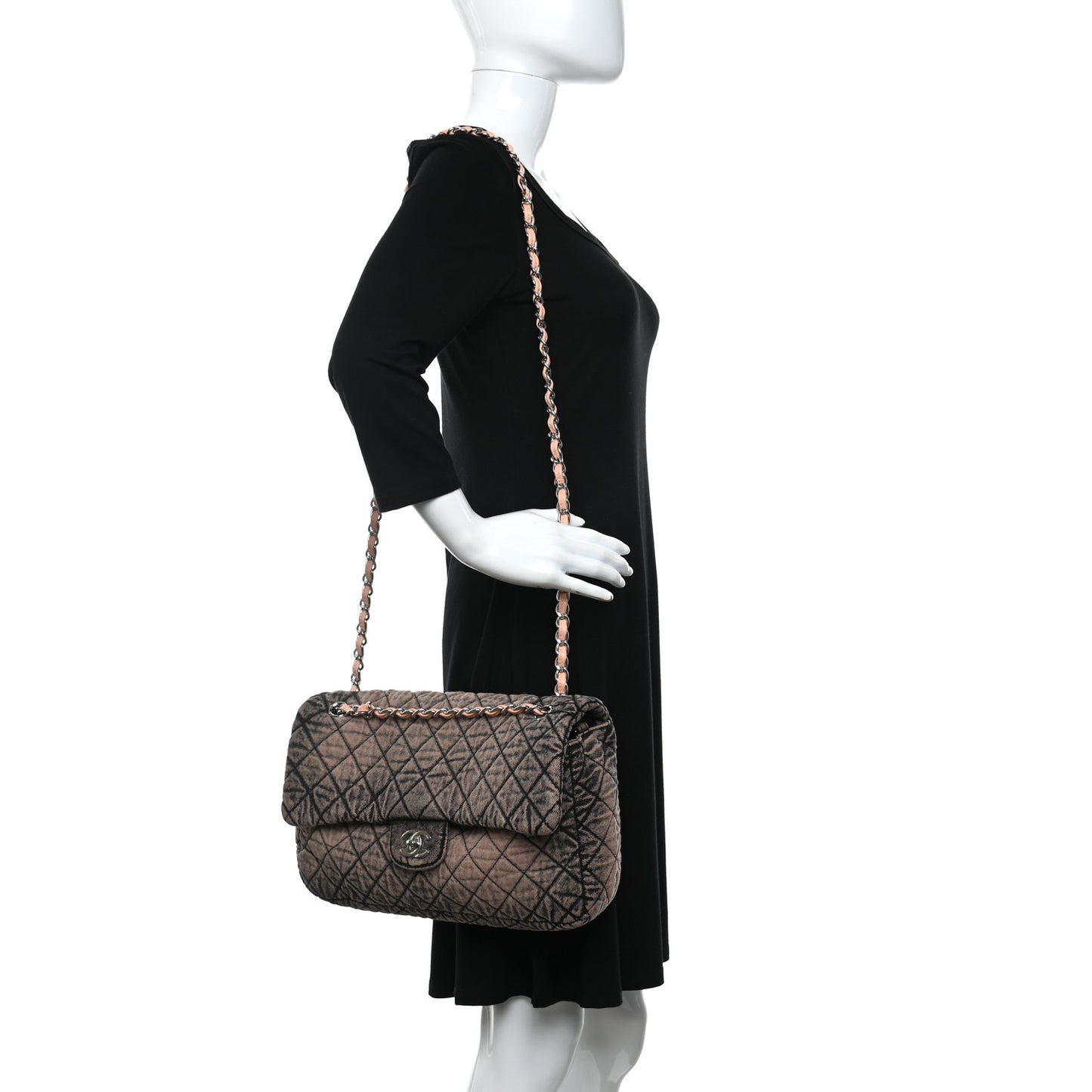 Denim Quilted Denimpression Flap Rose Clair