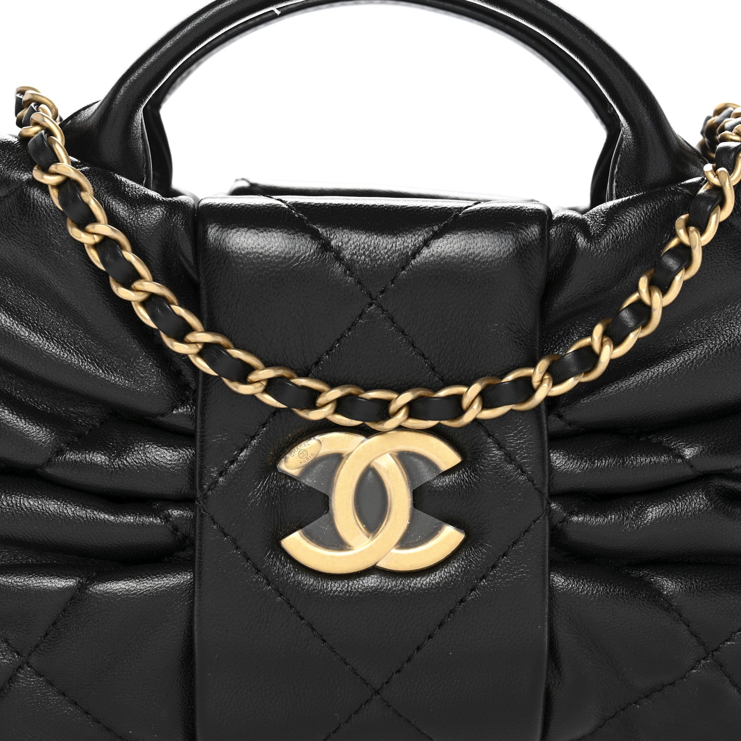 Chanel Lambskin Quilted Mini Bow Bag Black 8 of 11