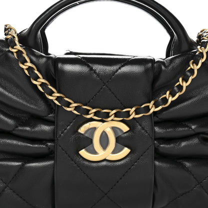 Chanel Lambskin Quilted Mini Bow Bag Black 8 of 11