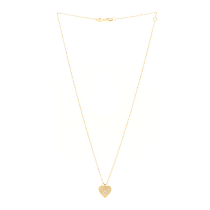 Roberto Coin 18K Yellow Gold Diamond Small Venetian Princess Heart Medallion Charm Necklace 3 of 6