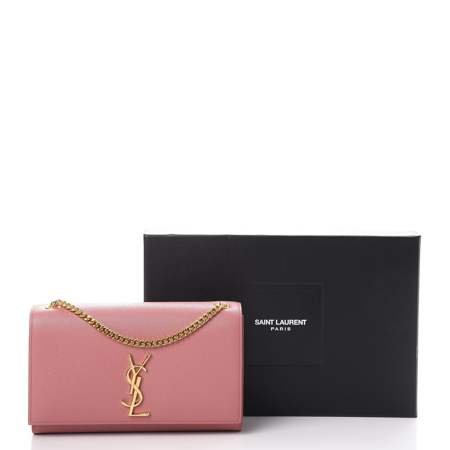 Saint Laurent Grain De Poudre Medium Classic Monogram Kate Satchel Dark Rose 8 of 8
