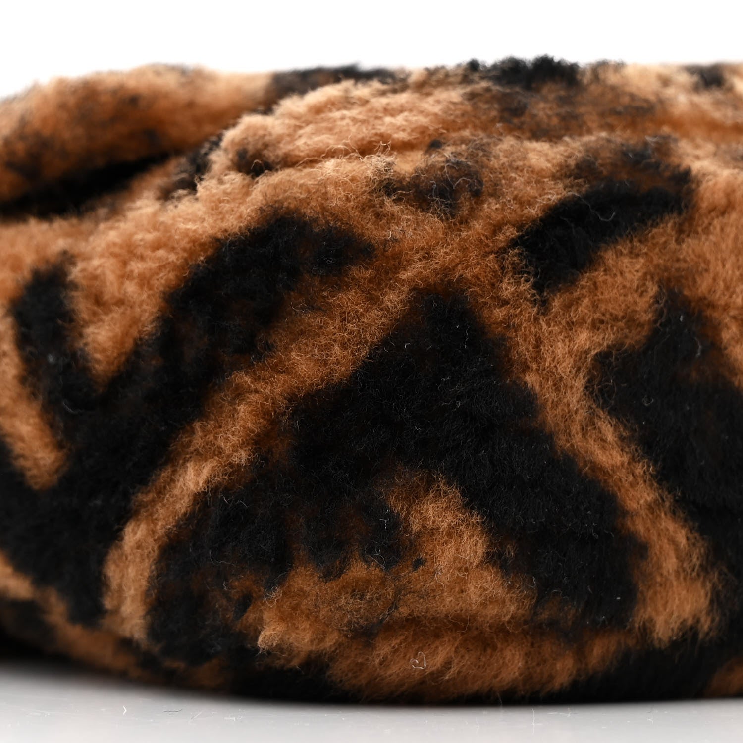 Fendi Shearling Vitello Dolce Macro FF 1974 Mini Baguette Tobacco Black 10 of 11