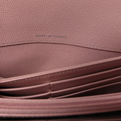 Chanel Caviar Quilted Large Gusset Flap Wallet Light Pink 7 of 9
