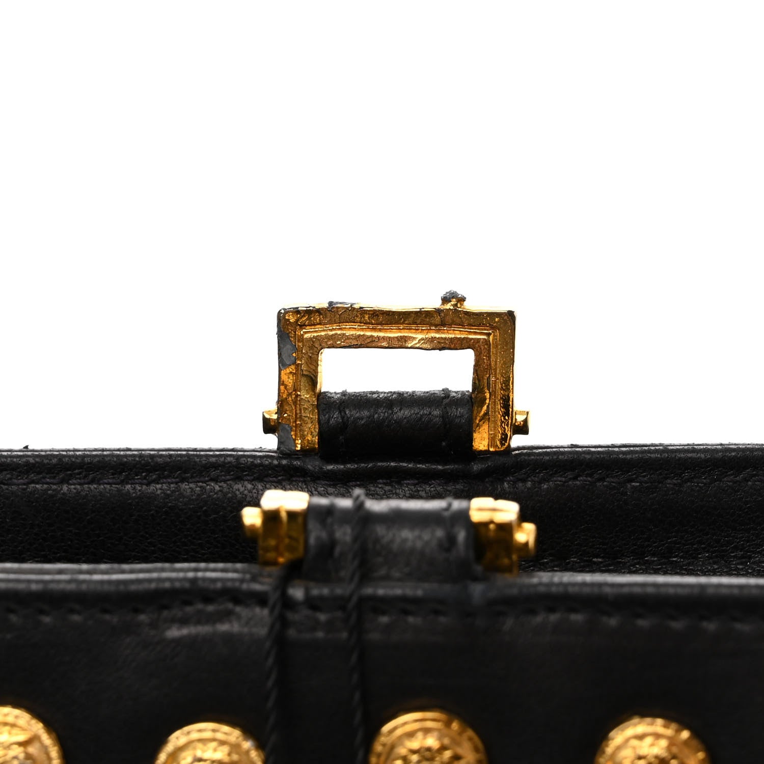 Versace Calfskin Medallion Tribute Chain Shoulder Bag Black 9 of 14