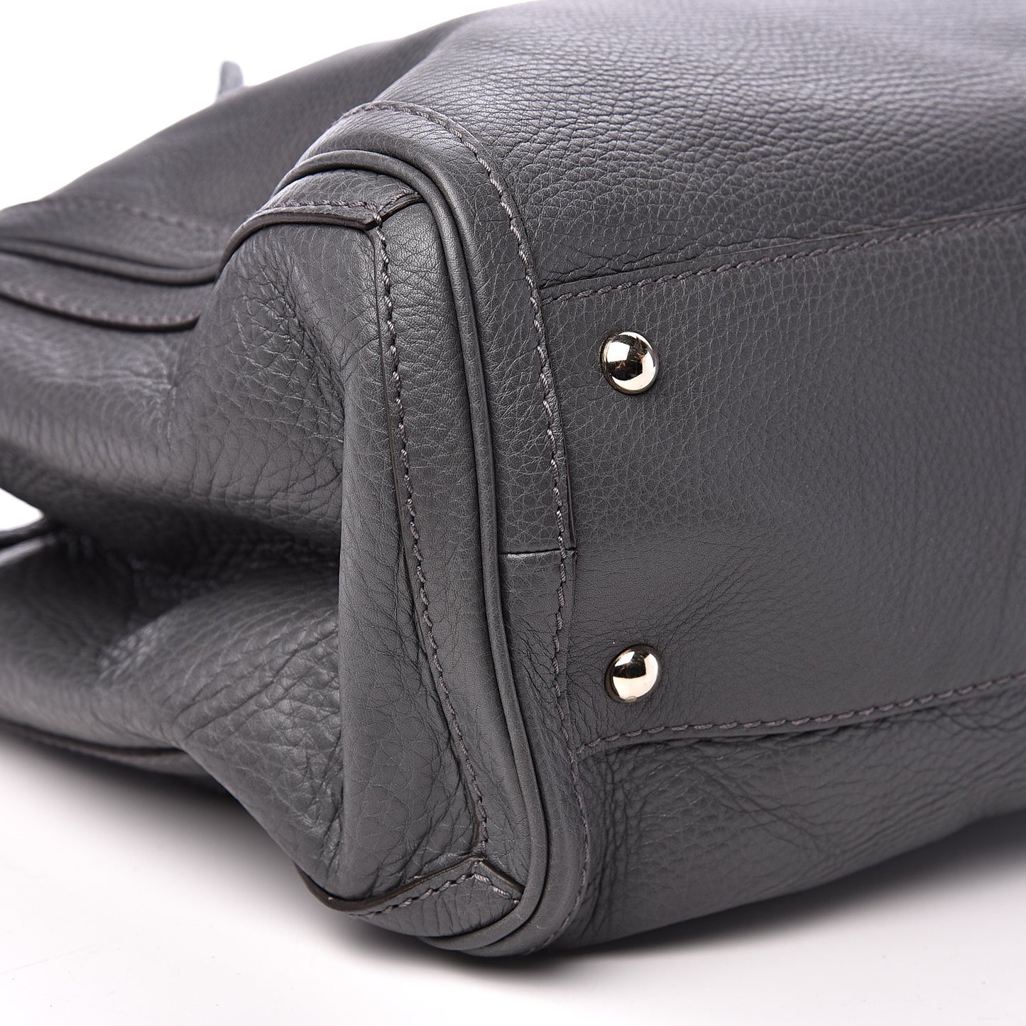 Pebbled Calfskin Medium Bella Tote Grey