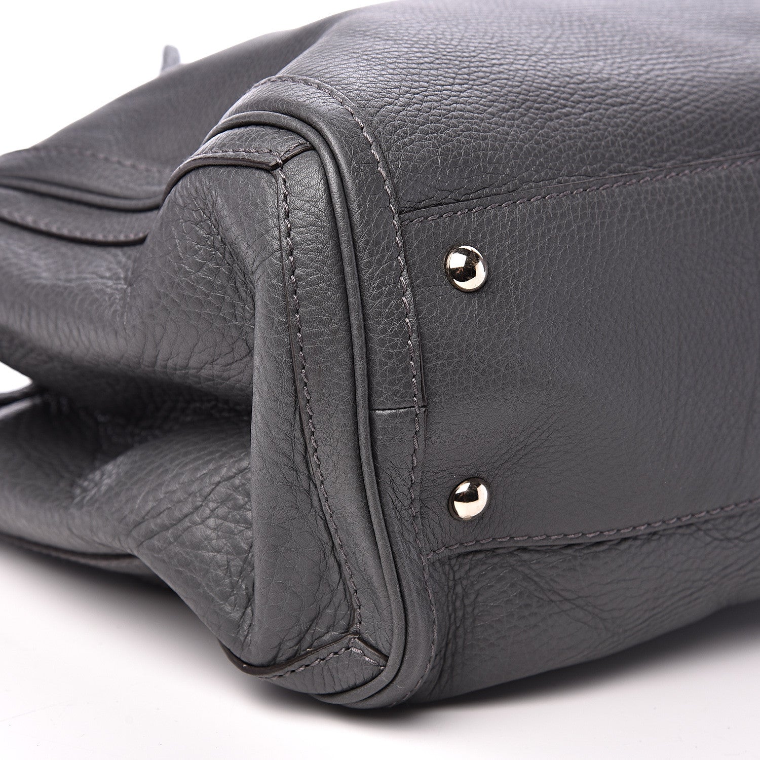 Gucci Pebbled Calfskin Medium Bella Tote Grey 7 of 12