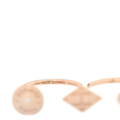 Hermes 18K Rose Gold Diamond Gambade Double Ring 56 7.5 5 of 7
