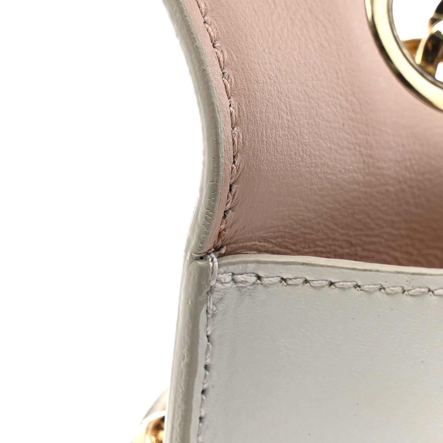 Salvatore Ferragamo Smooth Calfskin Vara Bow Chain Flap Crossbody White 15 of 17