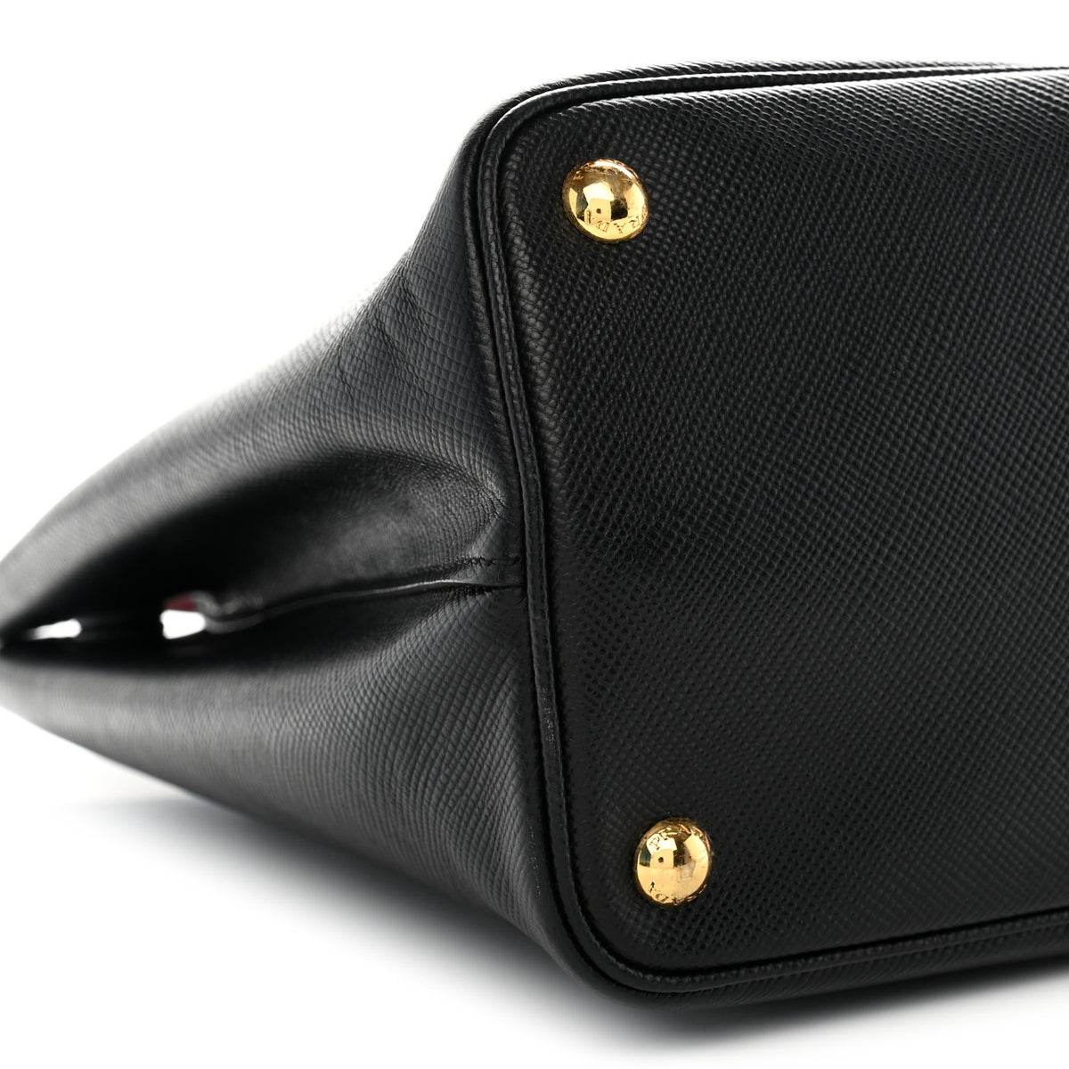 Saffiano Cuir Medium Double Bag Black Fuoco