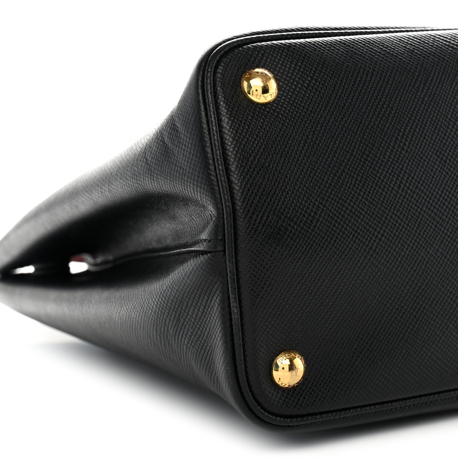 Prada Saffiano Cuir Medium Double Bag Black Fuoco 7 of 8