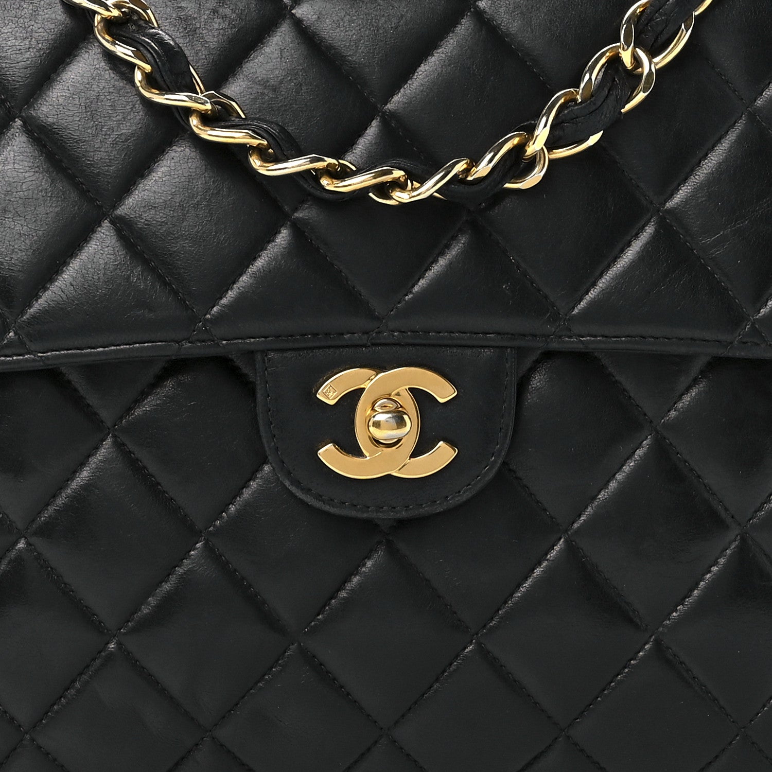 Chanel Lambskin Quilted Jumbo Single Flap Black 8 of 13