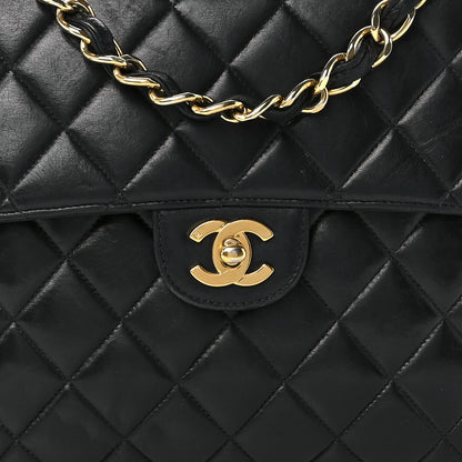 Chanel Lambskin Quilted Jumbo Single Flap Black 8 of 13