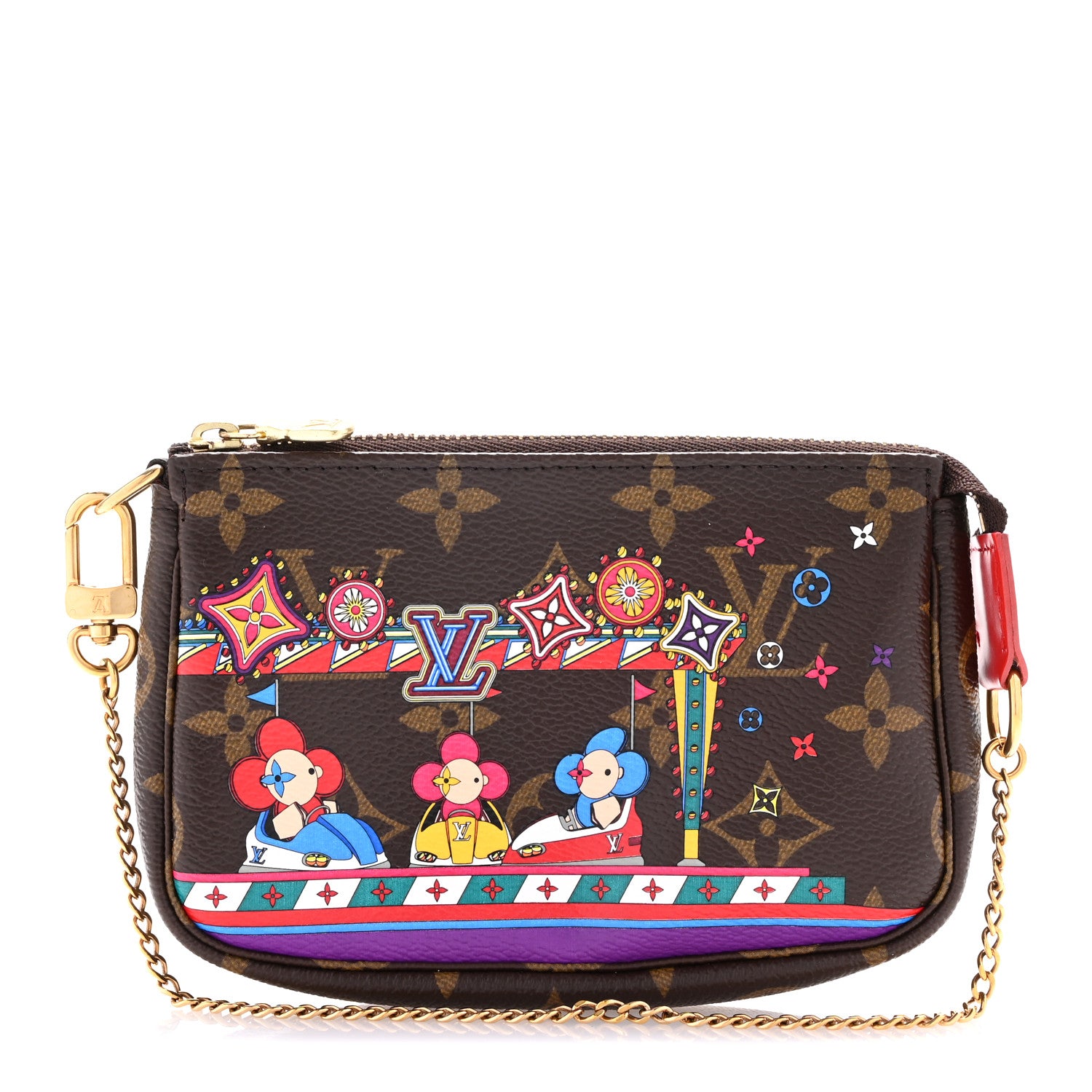 Louis Vuitton Monogram 2020 Christmas Animation Bumper Cars Mini Pochette Accessories Coquelicot 1 of 9