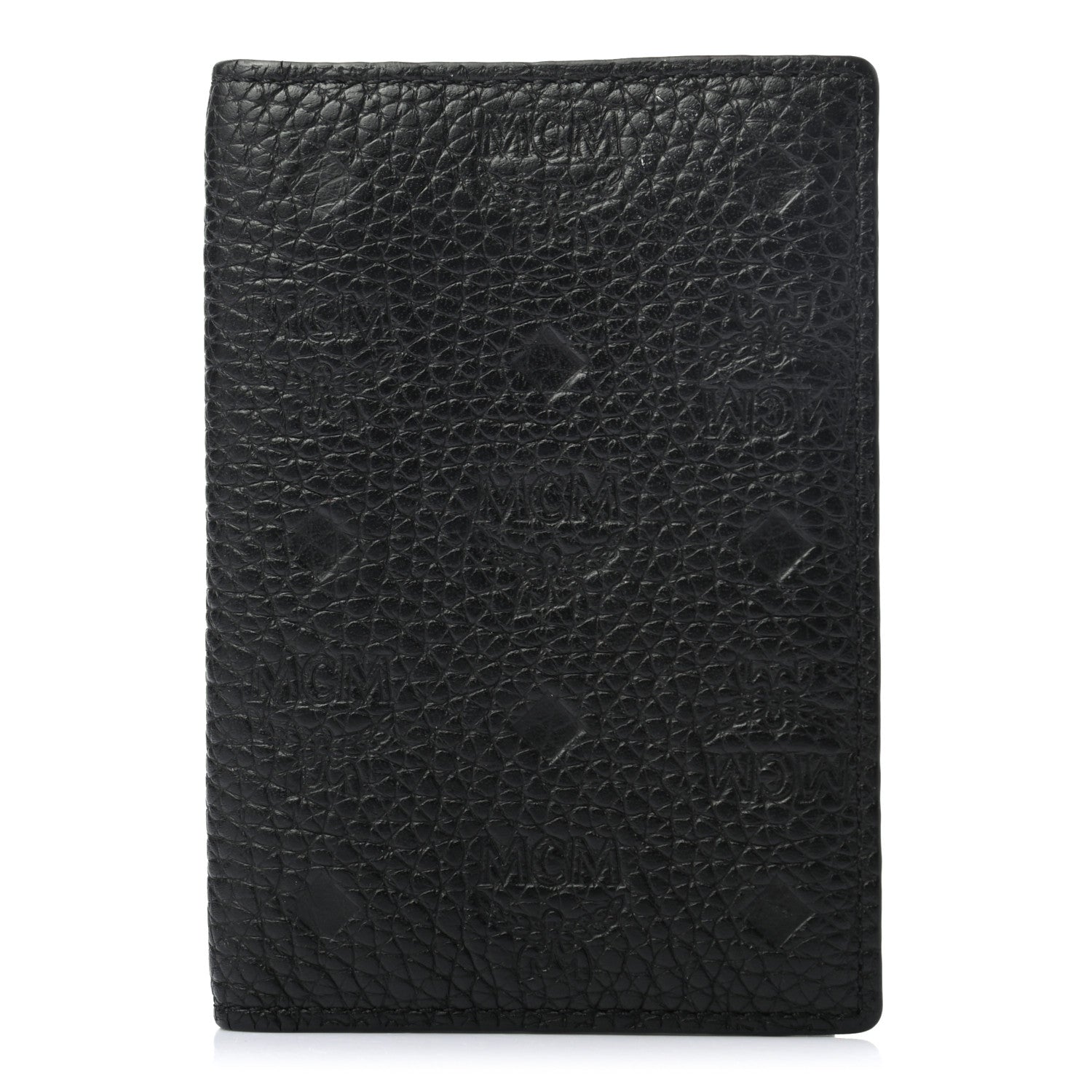 MCM Calfskin Ottomar Monogram Mini Bi-Fold Card Wallet Black 1 of 7
