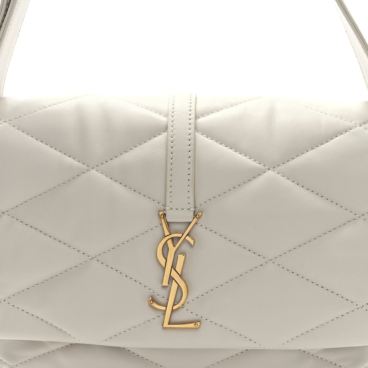 Lambskin Quilted Le 57 Diamond Shoulder Bag Crema Soft