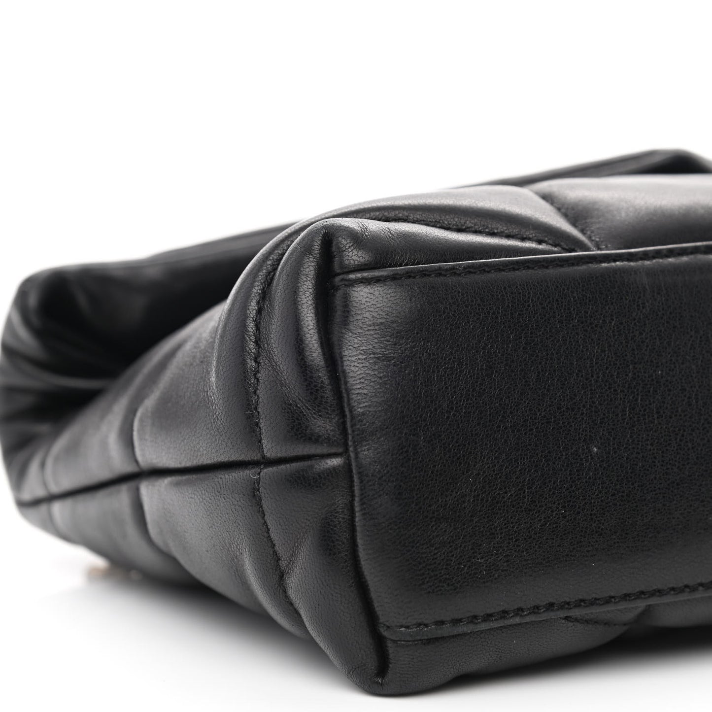 Lambskin Quilted Toy Loulou Puffer Monogram Chain Satchel Black