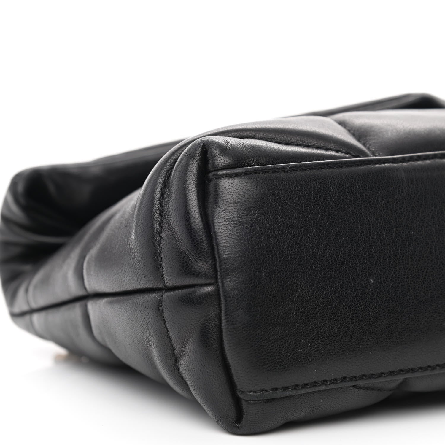 Saint Laurent Lambskin Quilted Toy Loulou Puffer Monogram Chain Satchel Black 9 of 10