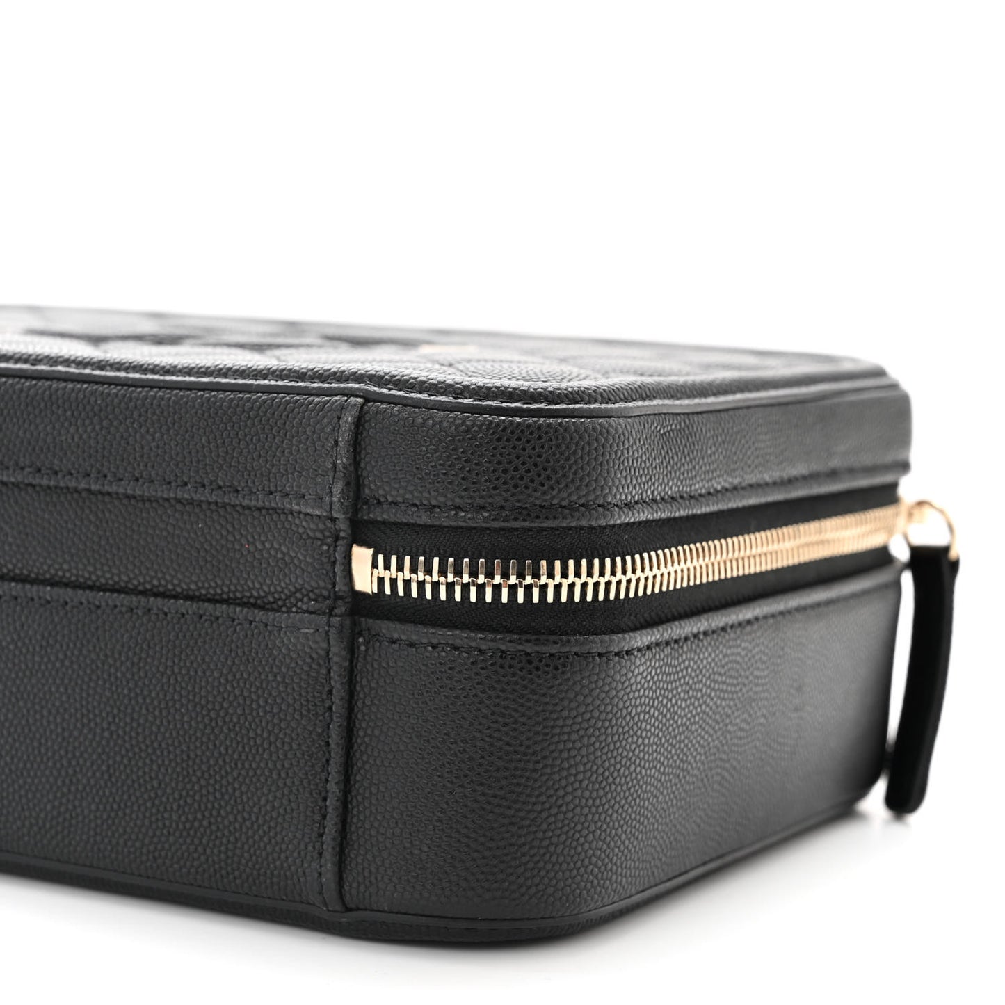 Caviar Quilted Medium CC Filigree Vanity Case Black