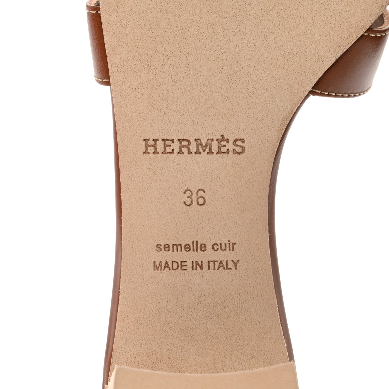 Hermes Calfskin Oasis Sandals 36 Gold 6 of 9
