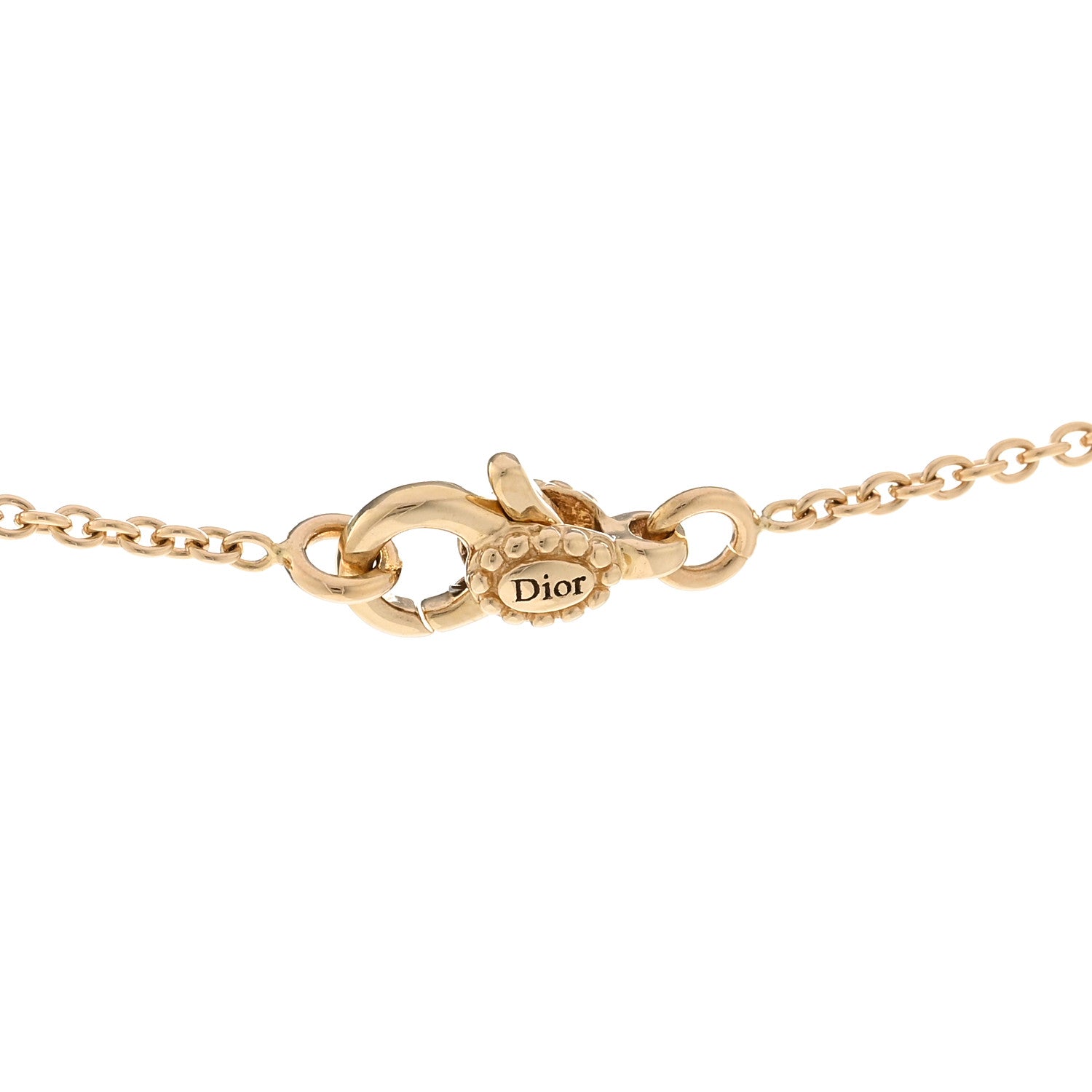 Christian Dior 18K Yellow Gold Emerald Mimirose Pendant Necklace